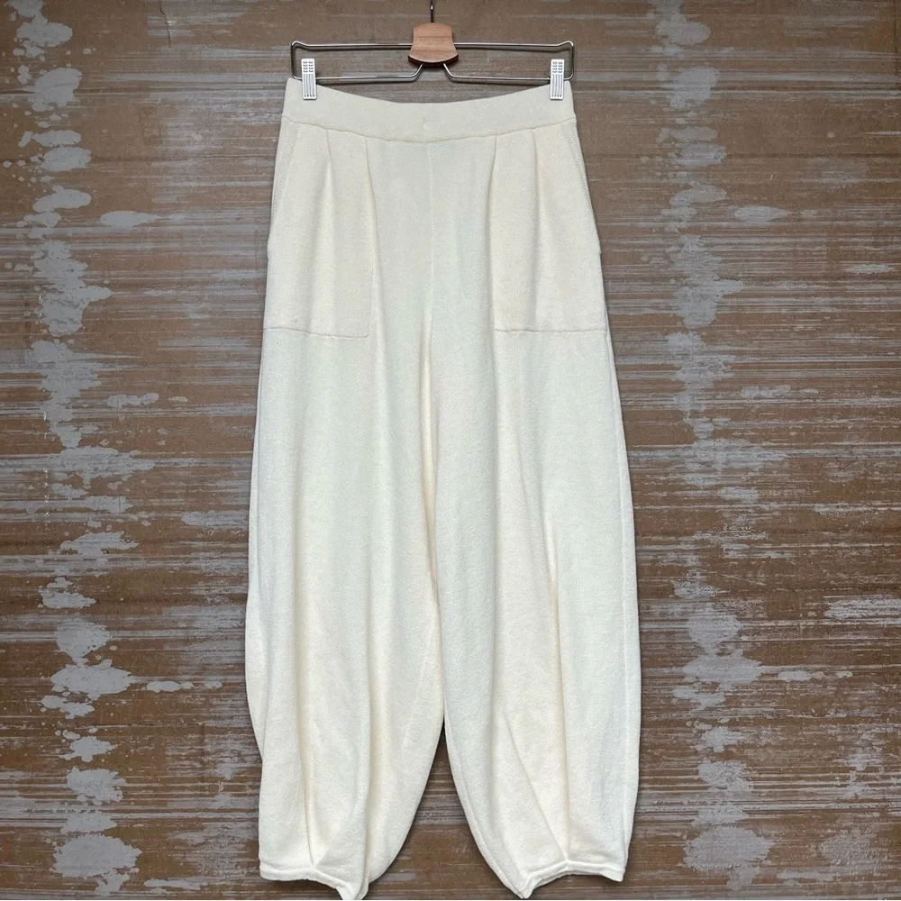 Free People Cream Wide-Leg Pants - Picture 2 of 7